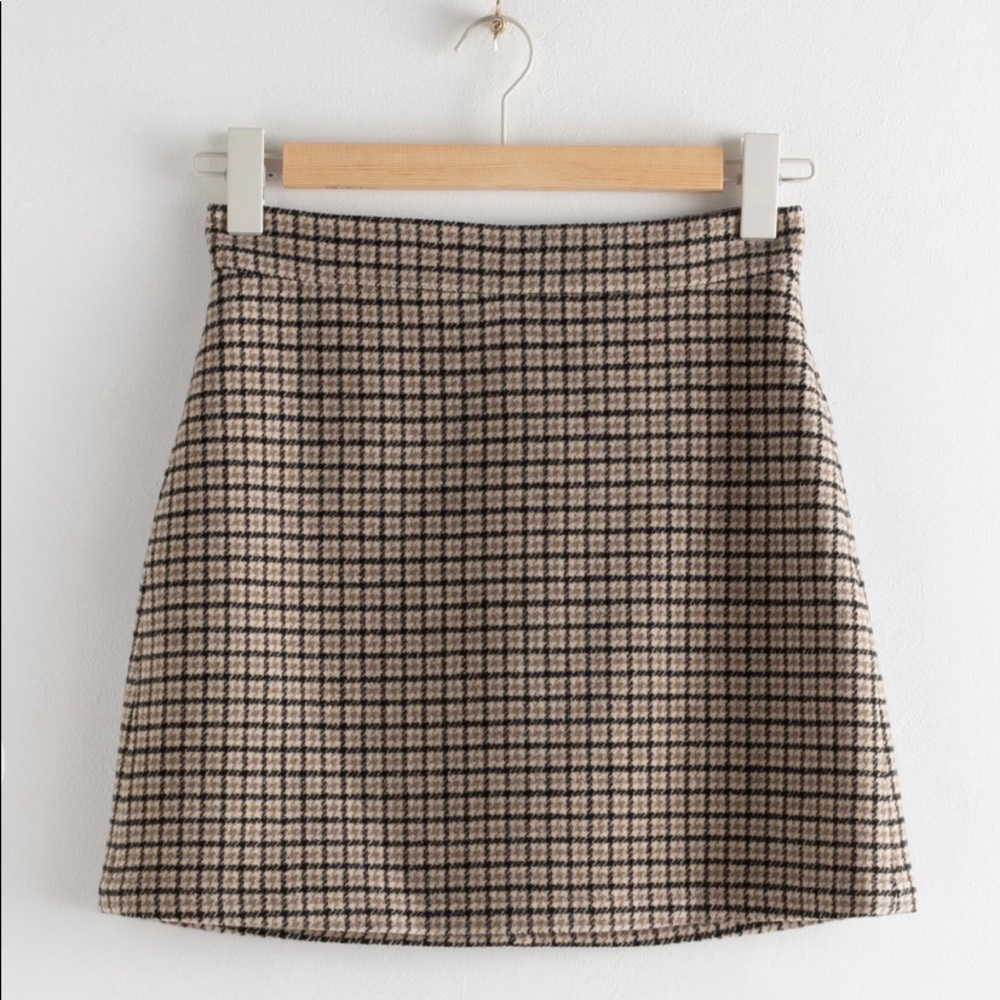 & Other Stories wool blend houndstooth mini.
